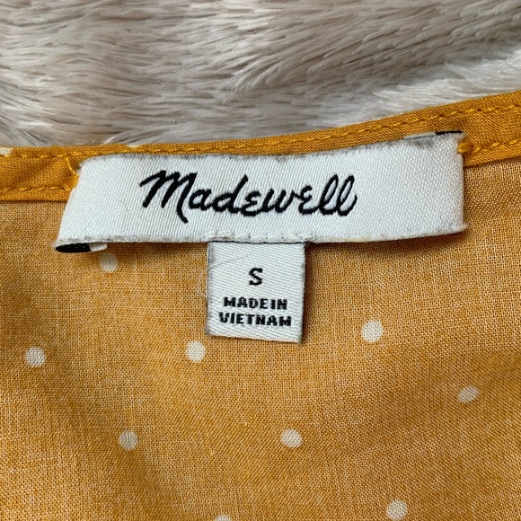 MADEWELL Side-Tie Ruffle Peplum Top in Polka Dot - Picture 3 of 8